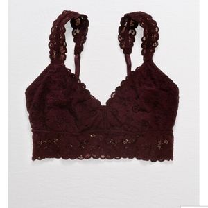 Aerie Deep Plum Lace Bralette Medium